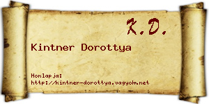 Kintner Dorottya névjegykártya